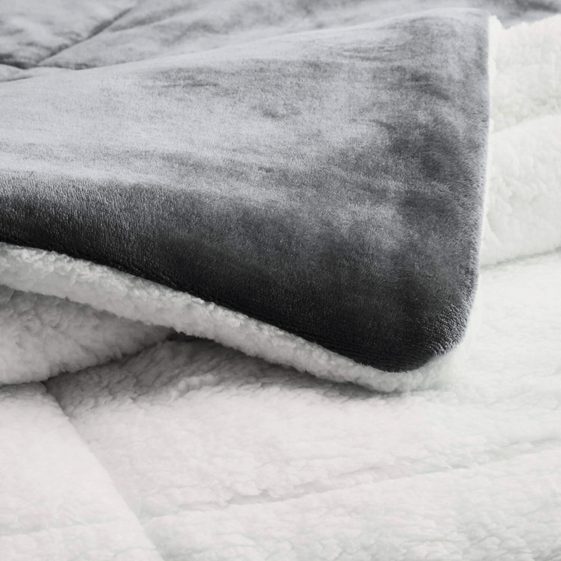 Warm Teddy Bear Sherpa Fleece Reversible Quilt
