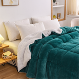 Warm Teddy Bear Sherpa Fleece Reversible Quilt