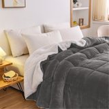 Warm Teddy Bear Sherpa Fleece Reversible Quilt